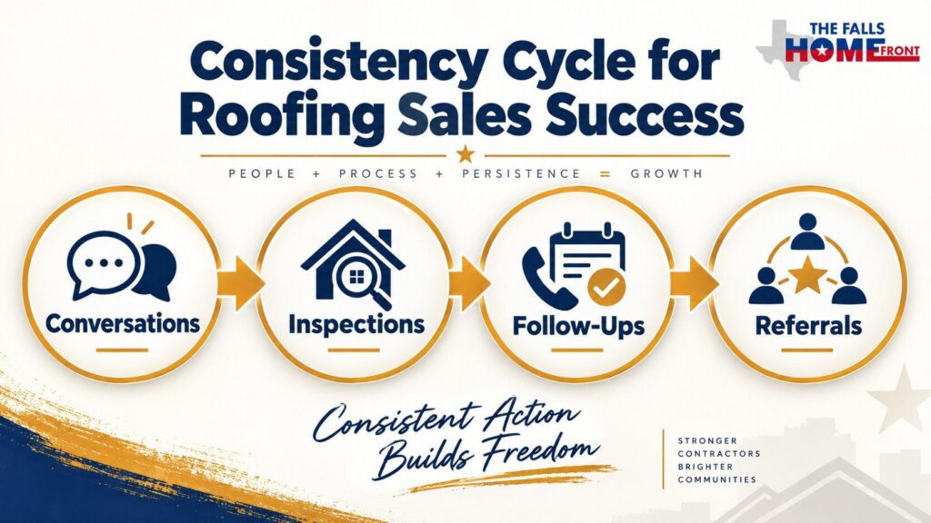 Four step consistency cycle framework for roofing sales success 